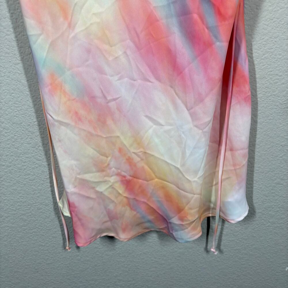 Resa x Jojo Medium Naomi Mini Slip Dress Pink Soraya Tie Dye Watercolor - Picture 4 of 10